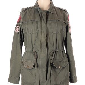 A New Day. Olive Green Embroidered Women's Utility Jacket